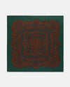 Made-in-USA Green Paisley Silk Pocket Square