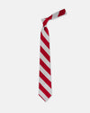 Made-in-USA Red & Silver Guard Stripe Silk Repp Tie
