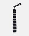 Made-in-Italy Navy & White Bar Stripe Silk Knit Tie