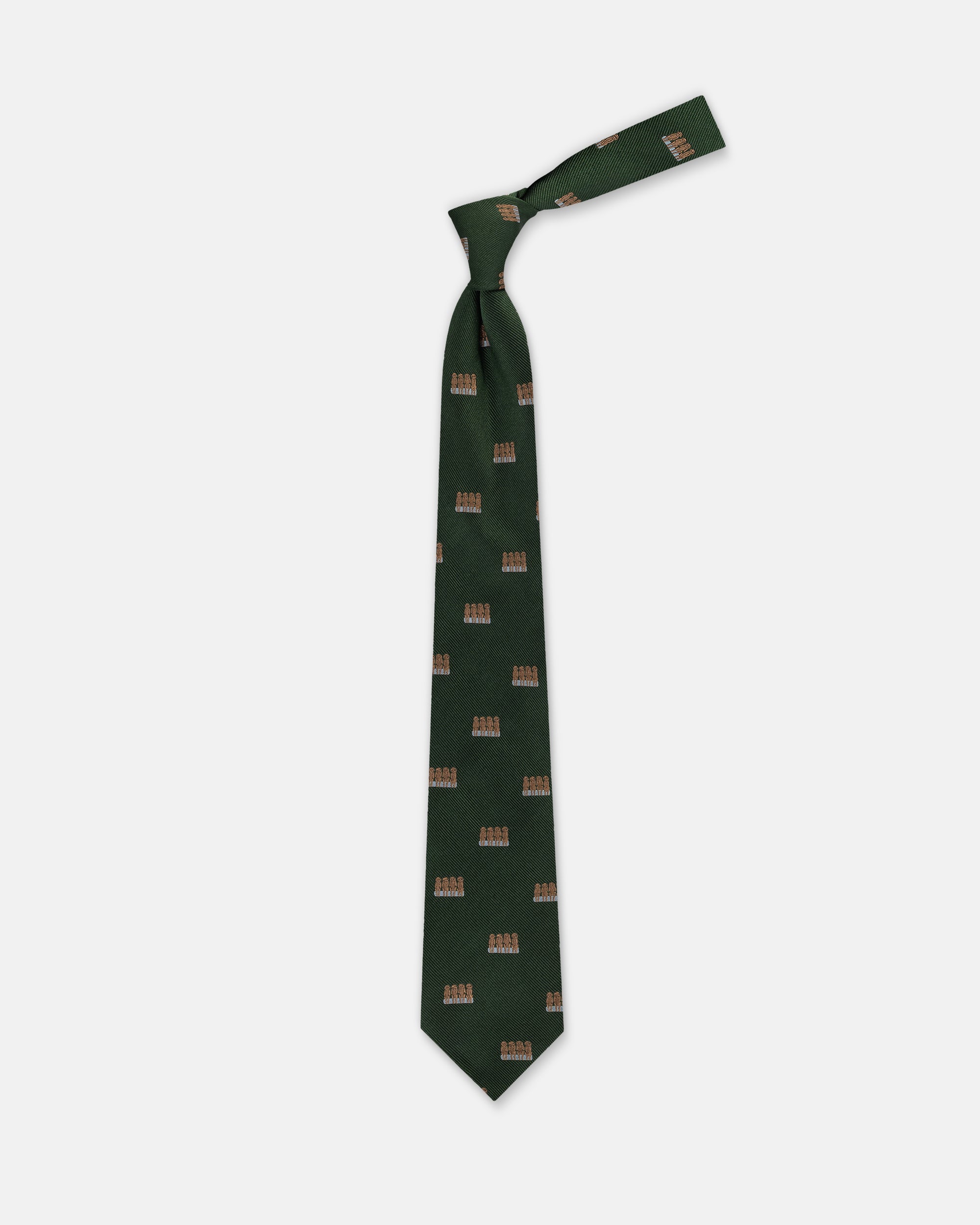 Made-in-England Hunter Green Four Monkeys Club Tie