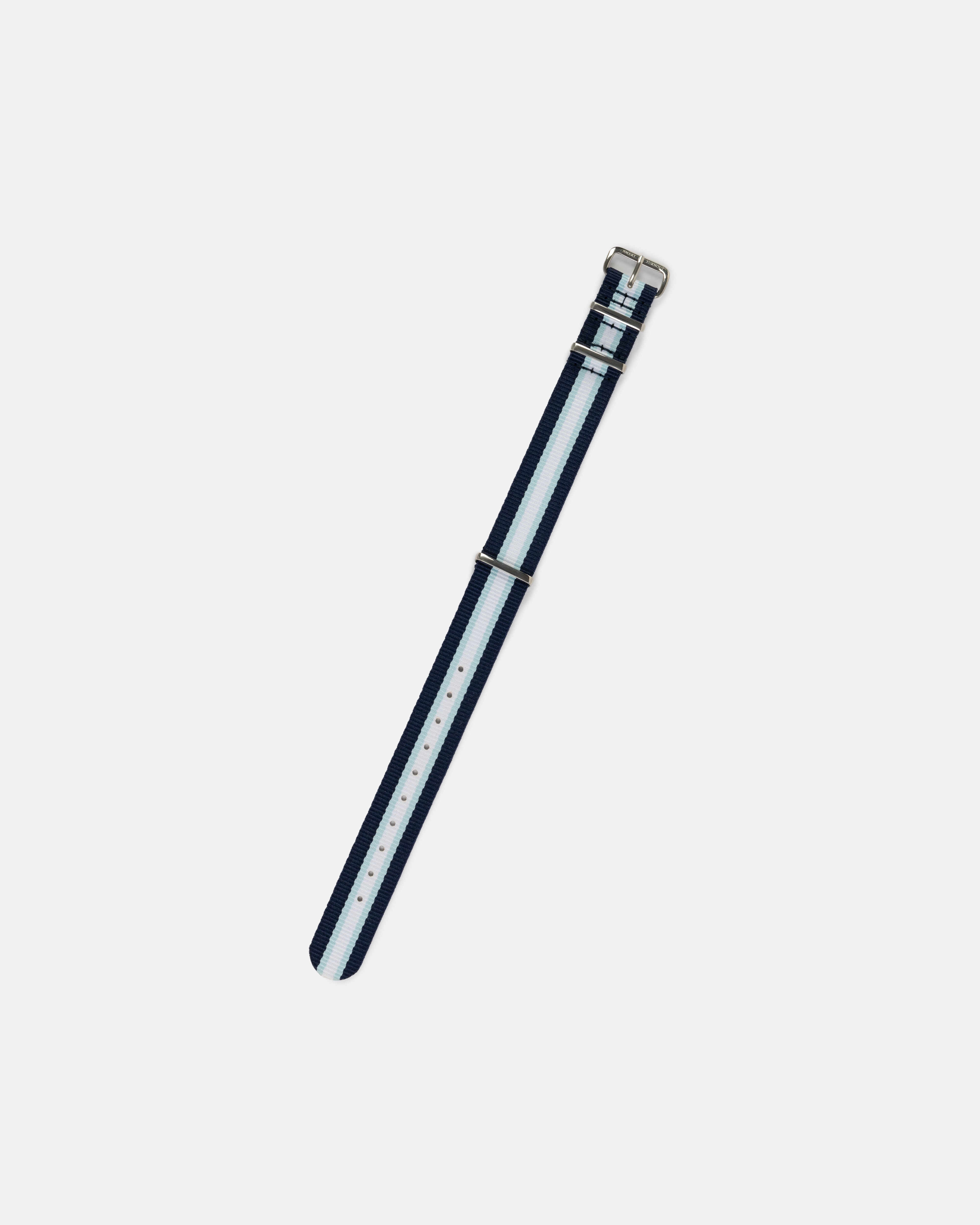 Navy, Sky Blue & White Stripe Nylon Watch Strap