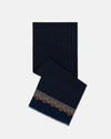 Made-in-England Navy Foulard Wool/Silk Scarf
