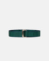 Made-in-USA Green & Navy Striped Grosgrain Ribbon Belt