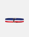 Made-in-USA Red, White & Blue Striped Grosgrain Ribbon Belt