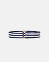 Made-in-USA Navy & White Striped Grosgrain Ribbon Belt