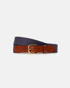 Made-in-USA Solid Navy Smooth Belgian Wool Surcingle Belt