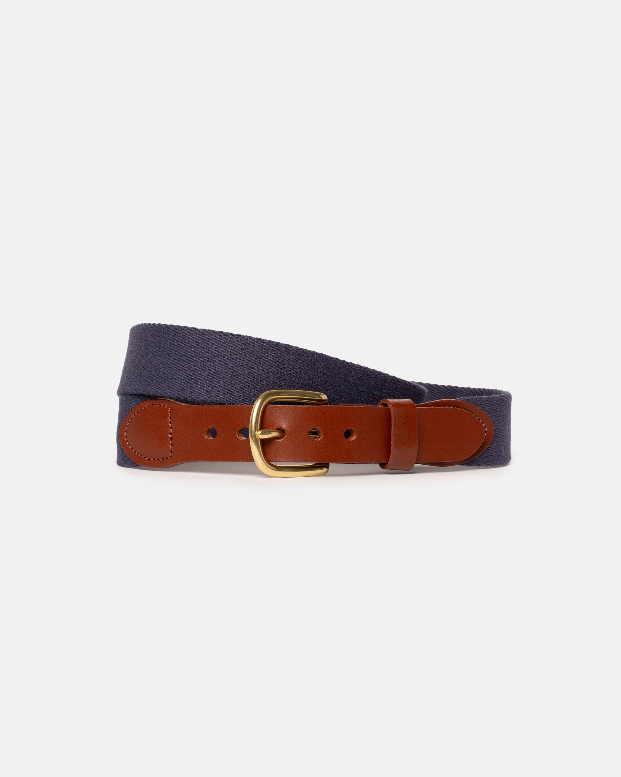 Made-in-USA Solid Navy Smooth Belgian Wool Surcingle Belt