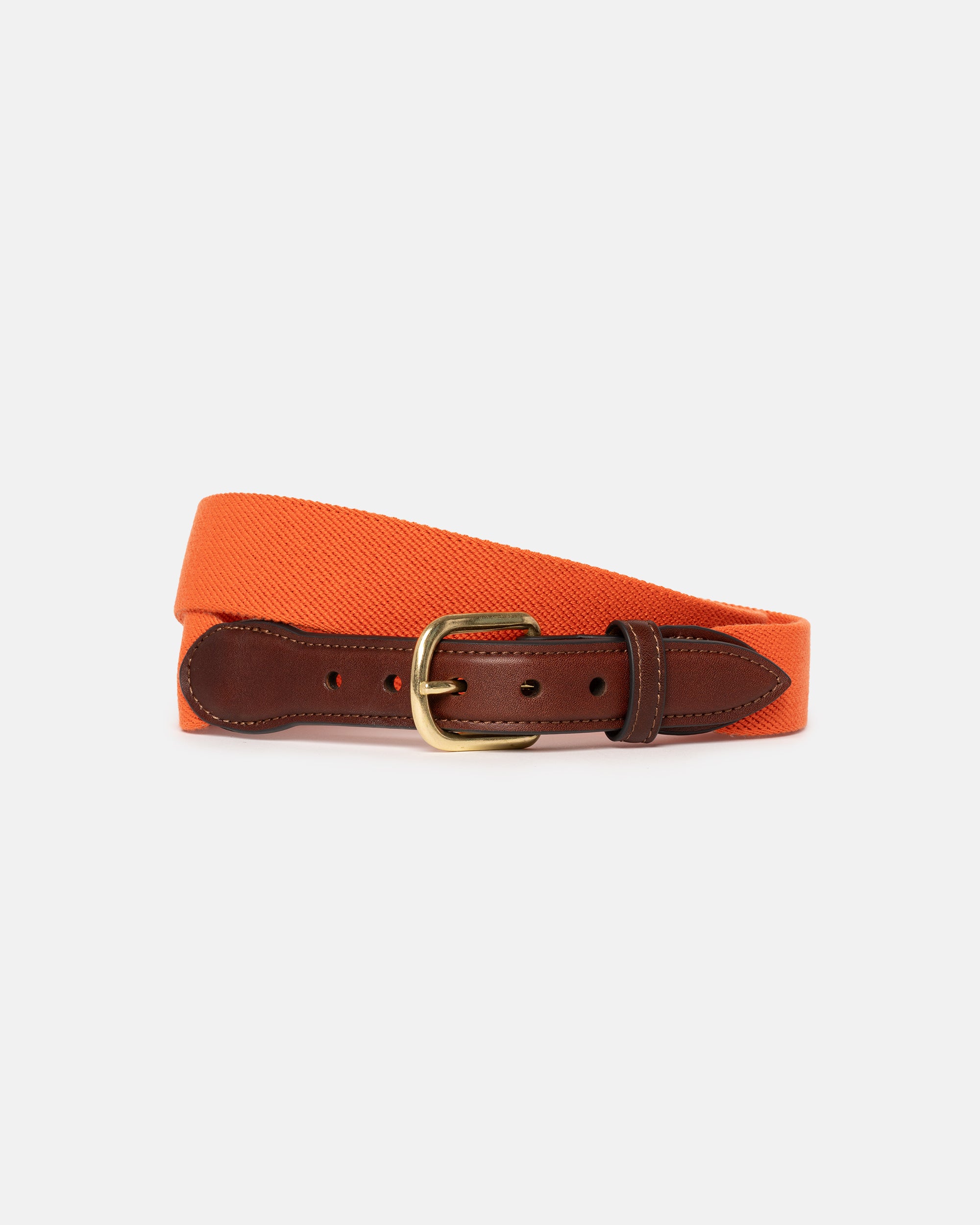 Made-in-USA Solid Orange Belgian Stretch Surcingle Belt