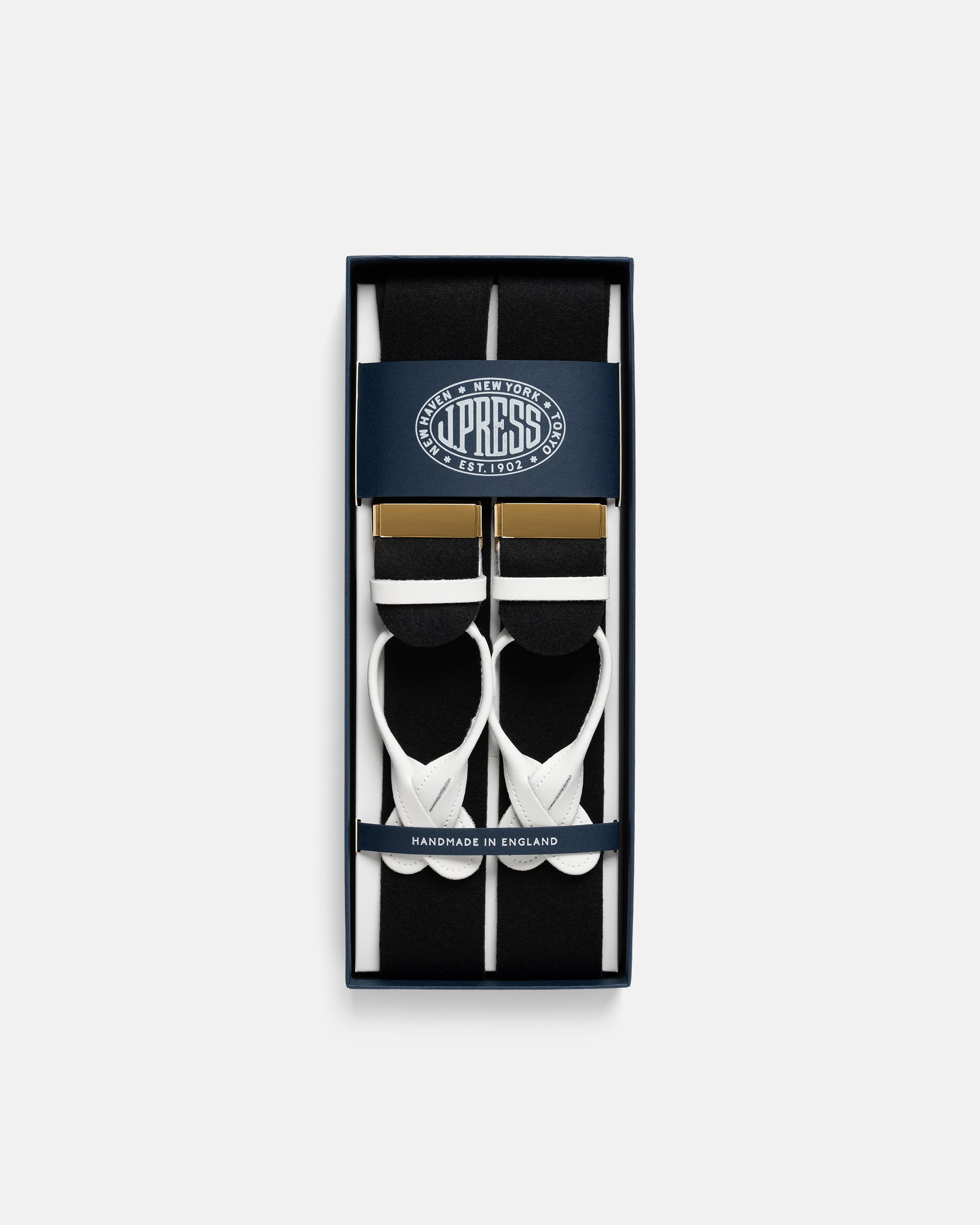 Made-in-England Black Wool Boxcloth Braces