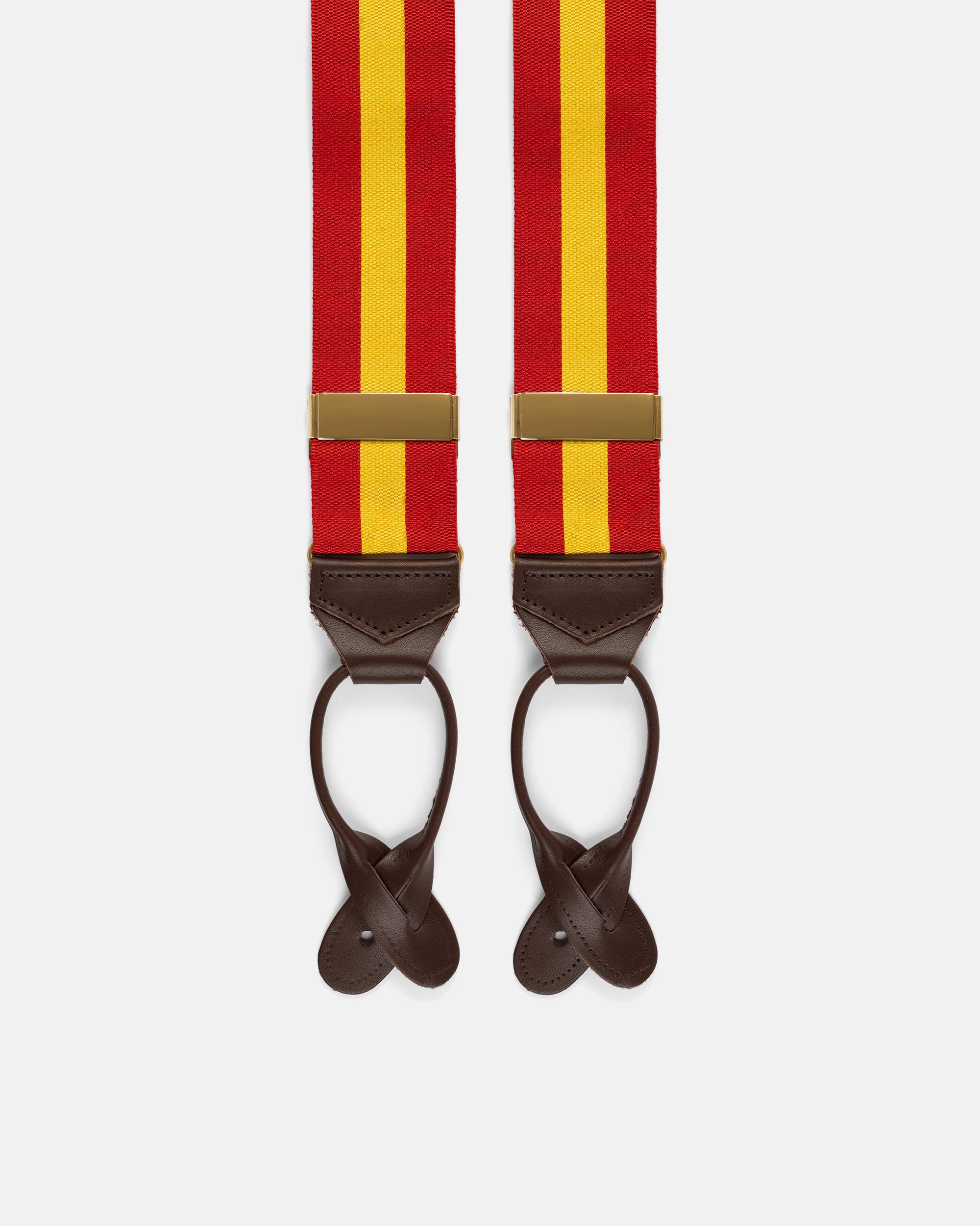 Made-in-England Red & Yellow Striped Barathea Braces