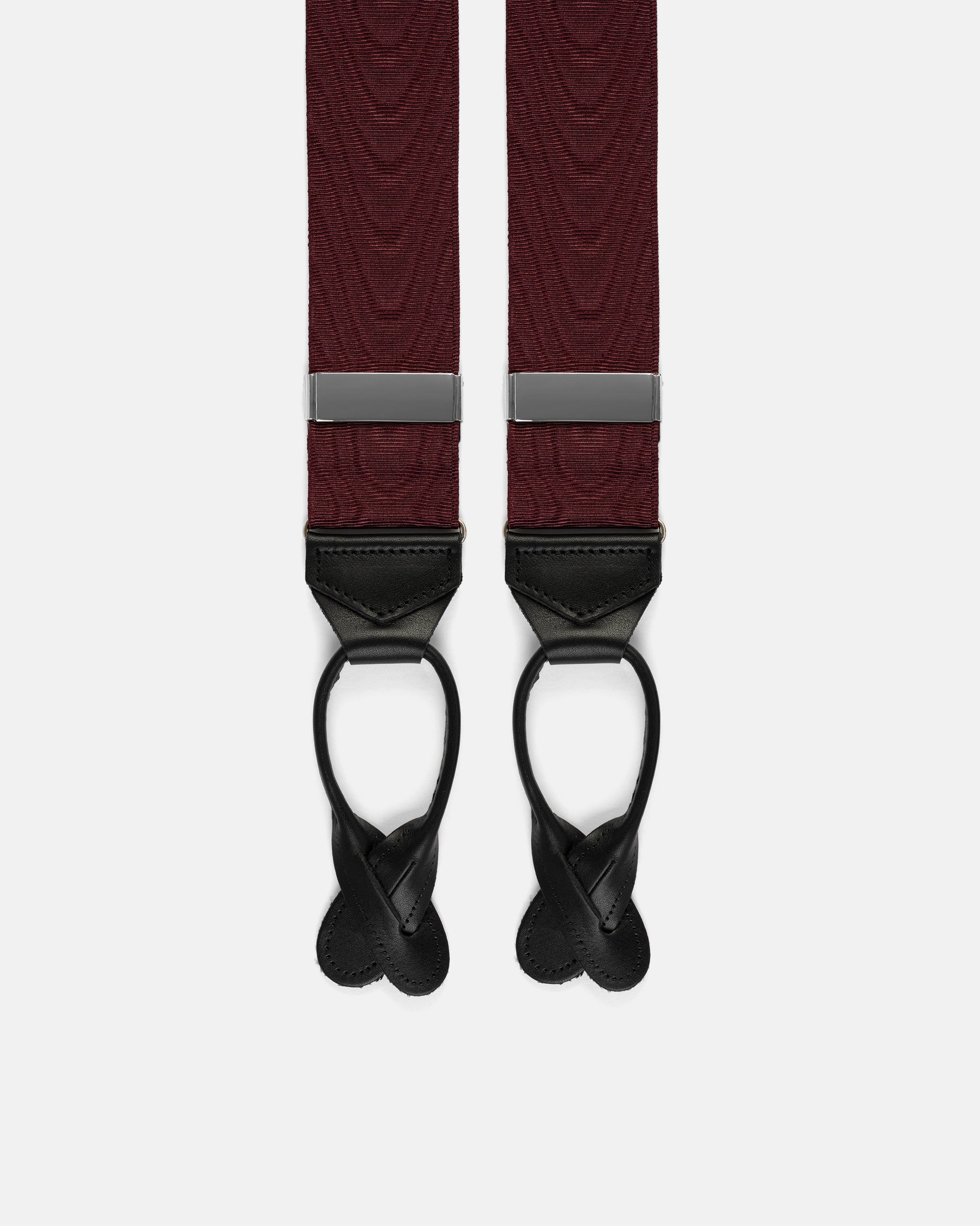 Made-in-England Wine Silk Moire Braces