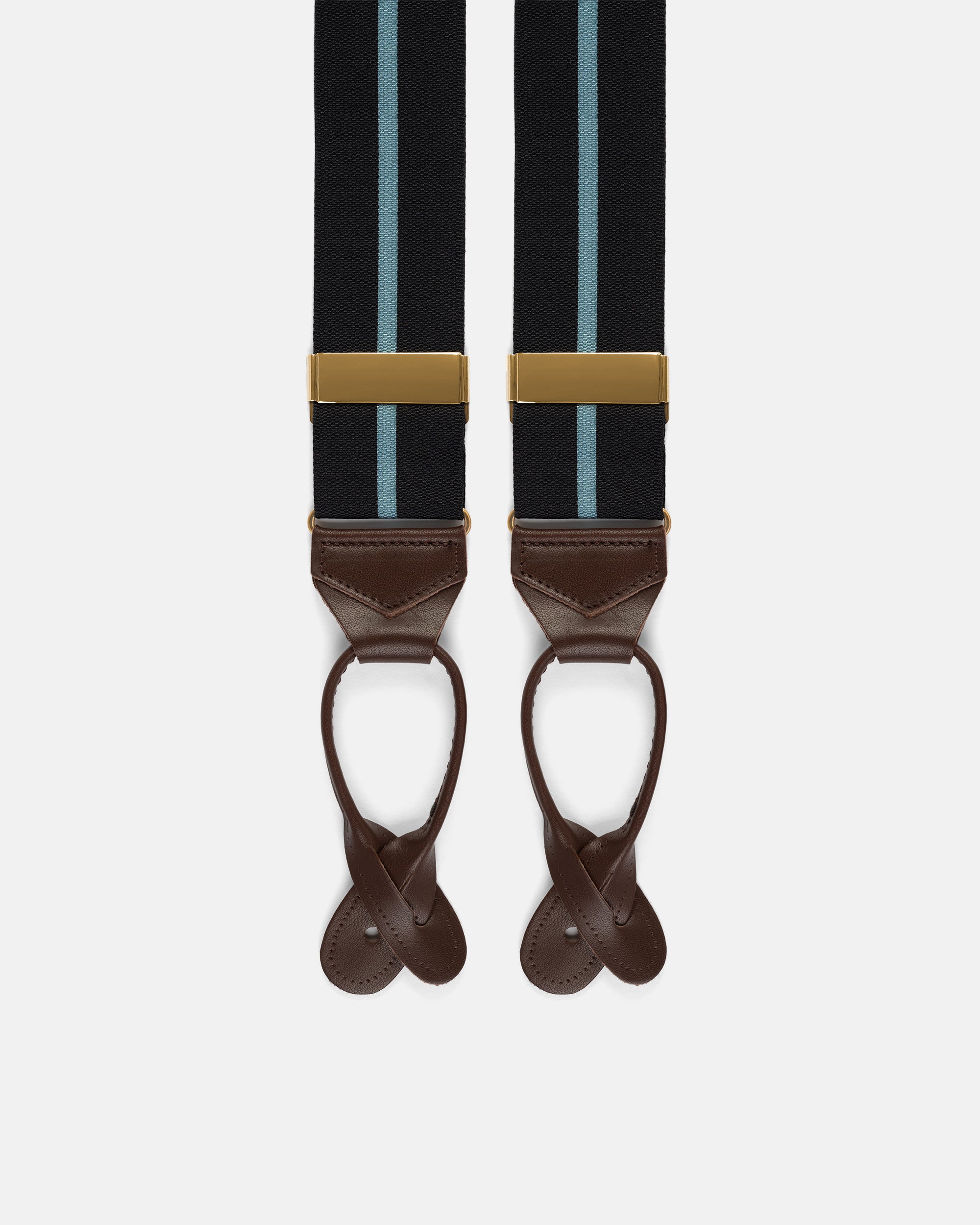 Made-in-England Navy & Light Blue Striped Barathea Braces