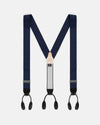 Made-in-England Navy Silk Moire Braces