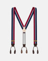 Made-in-England Red, Navy & Light Blue Striped Barathea Braces