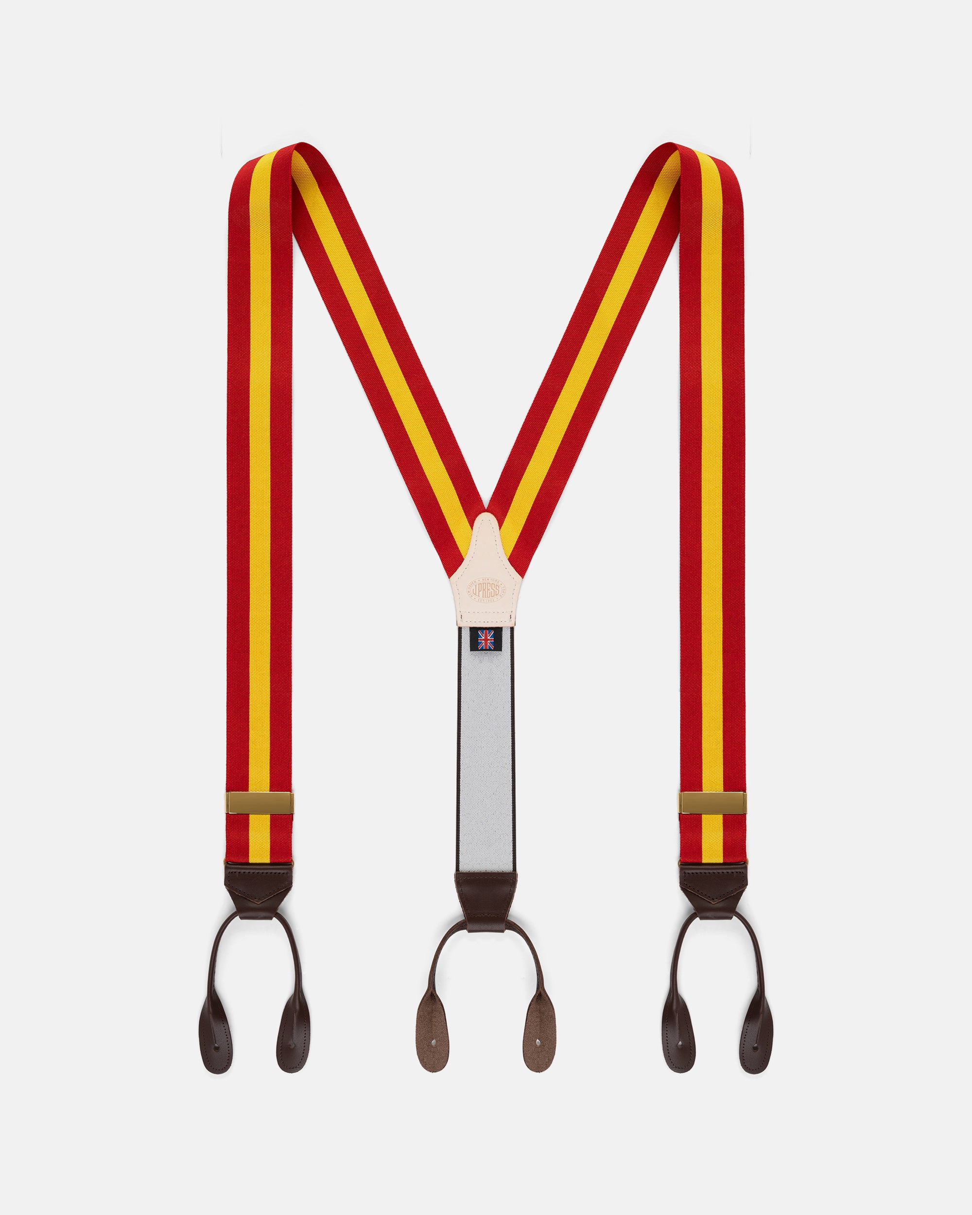 Made-in-England Red & Yellow Striped Barathea Braces