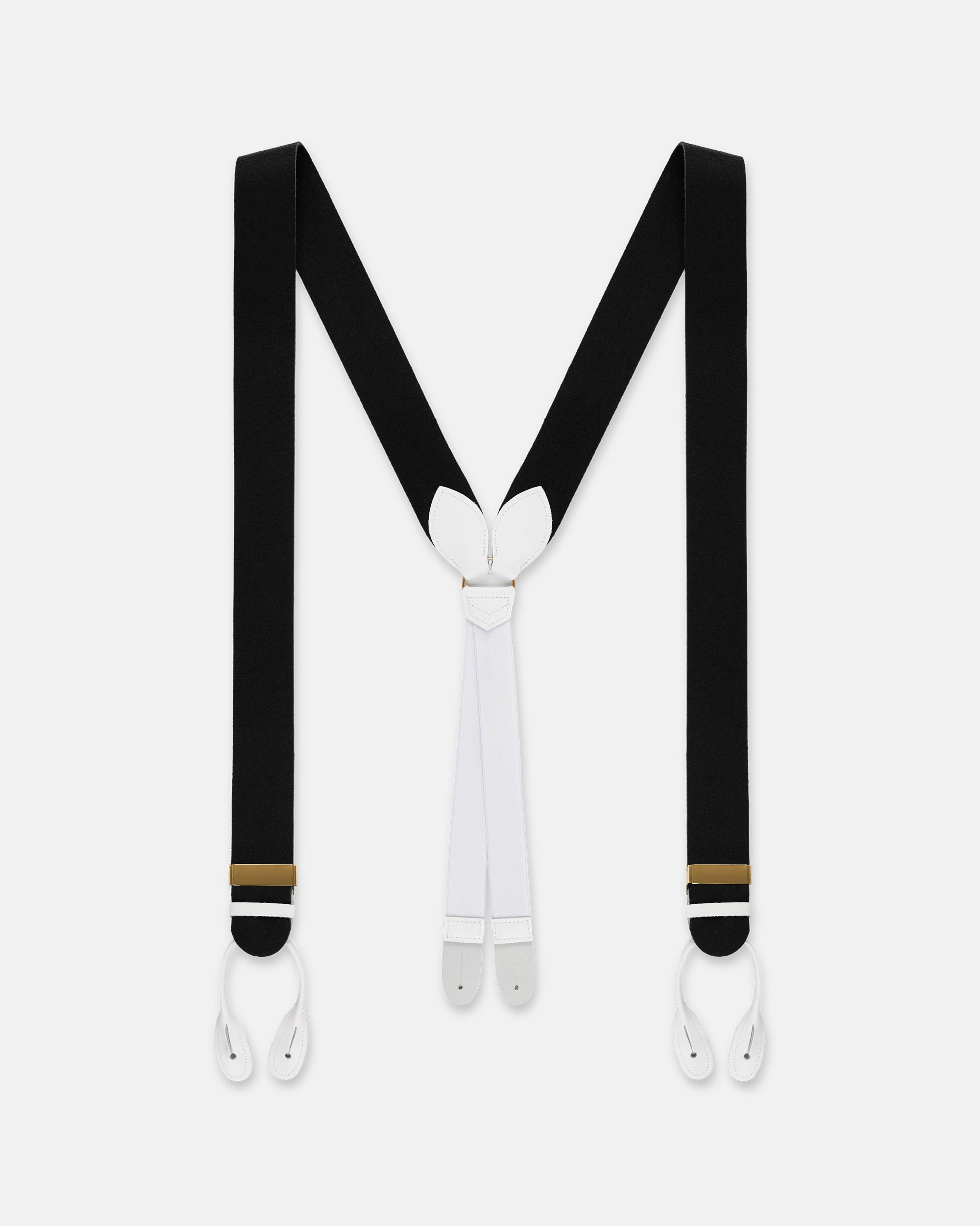 Made-in-England Black Wool Boxcloth Braces