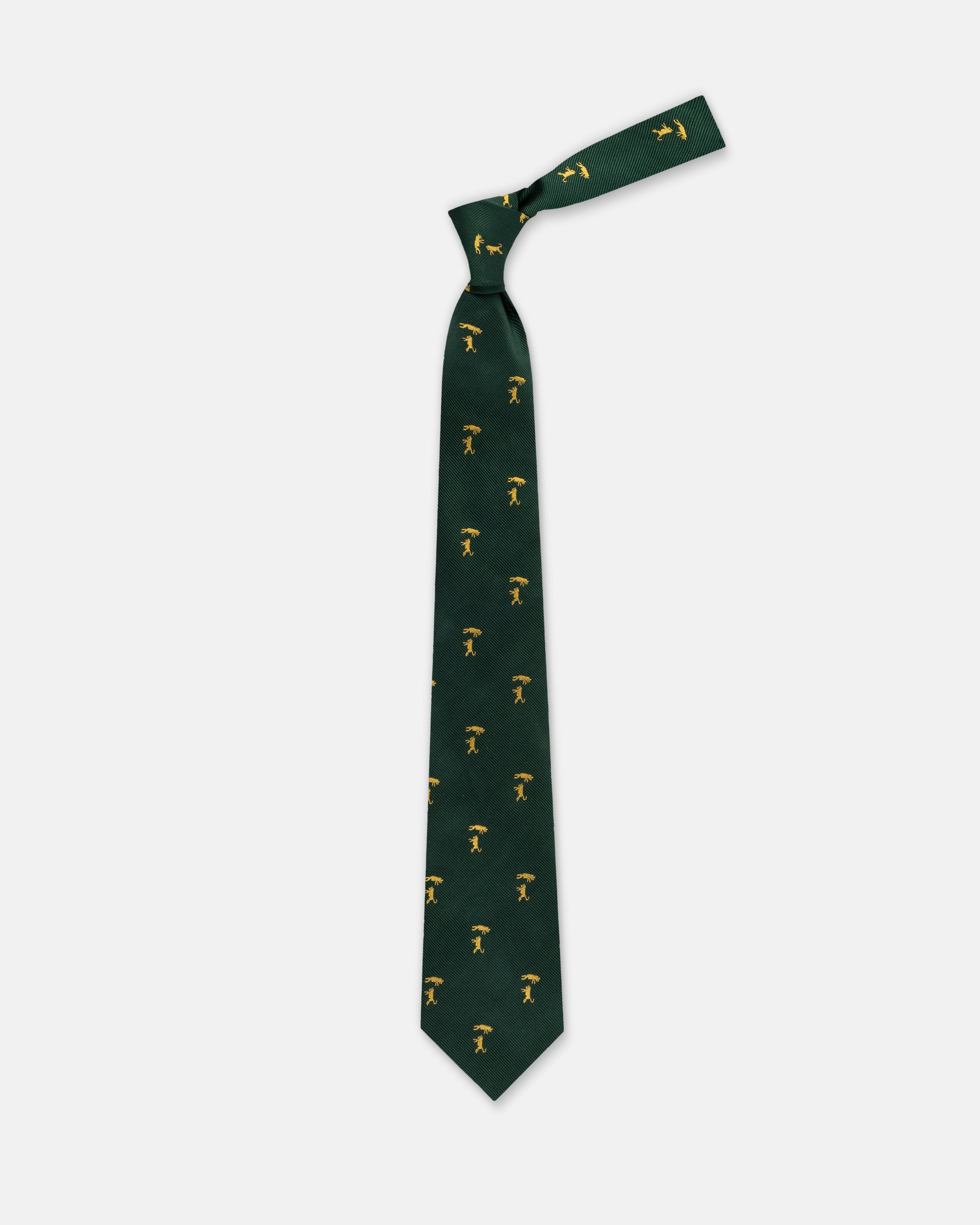 Made-in-USA Green Bull & Bear Club Tie