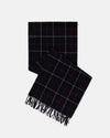 Made-in-England Navy Tattersall Cashmere Muffler