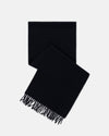 Made-in-England Solid Black Cashmere Muffler