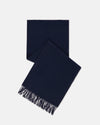 Made-in-Scotland Solid Navy Cashmere Muffler