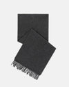 Made-in-England Solid Charcoal Cashmere Muffler