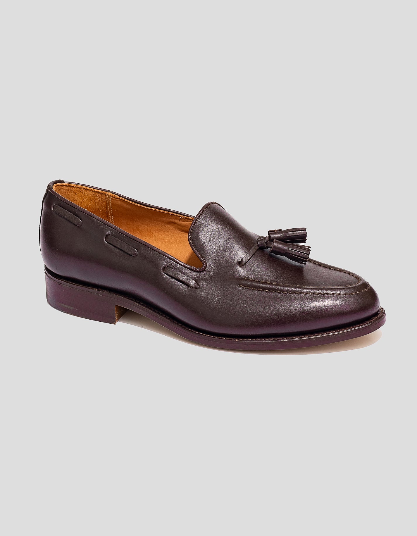 SANDERS DARK BROWN CALF TASSEL LOAFER