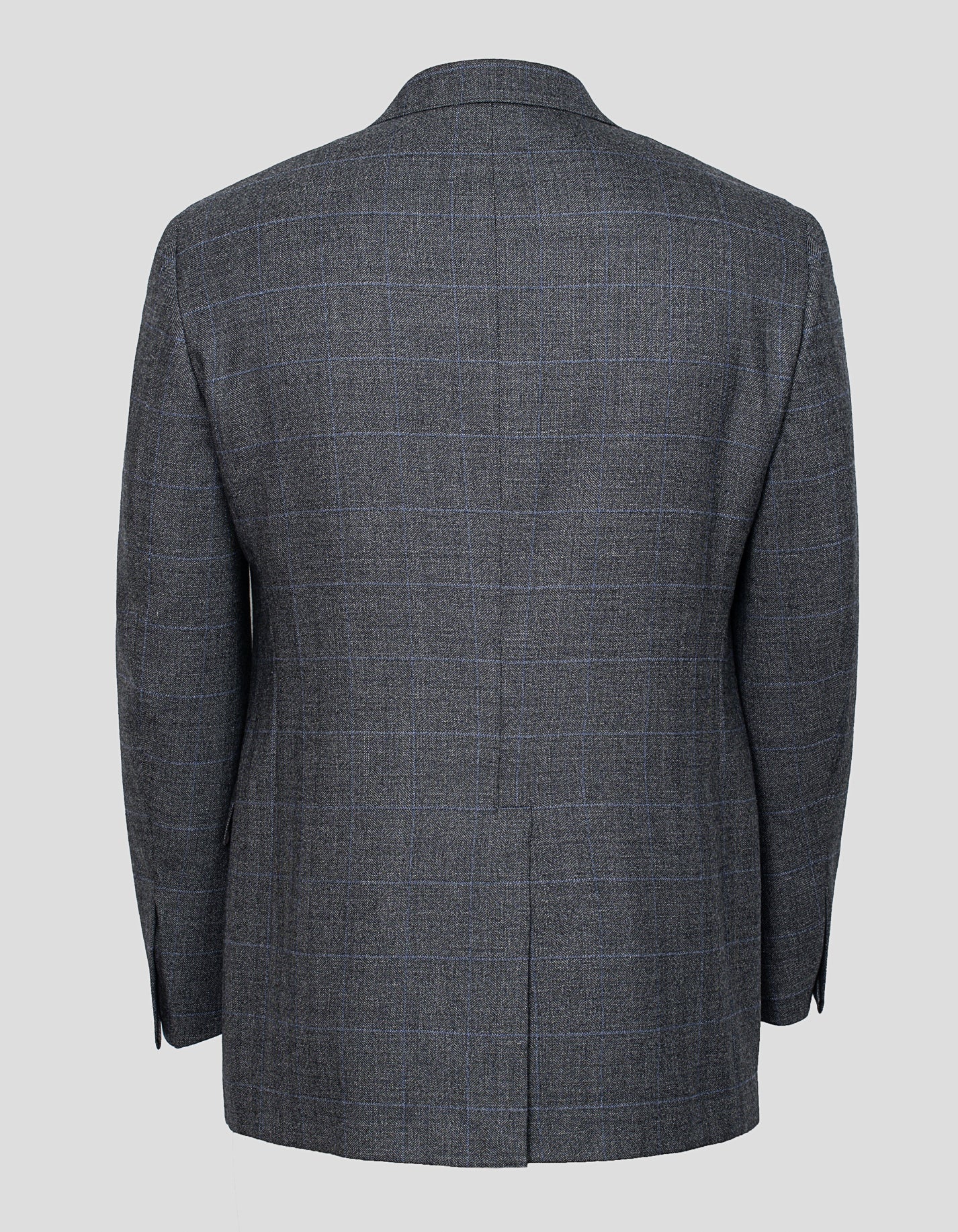 LIGHT GREY HERRINGBONE WITH BLUE PANE SUIT