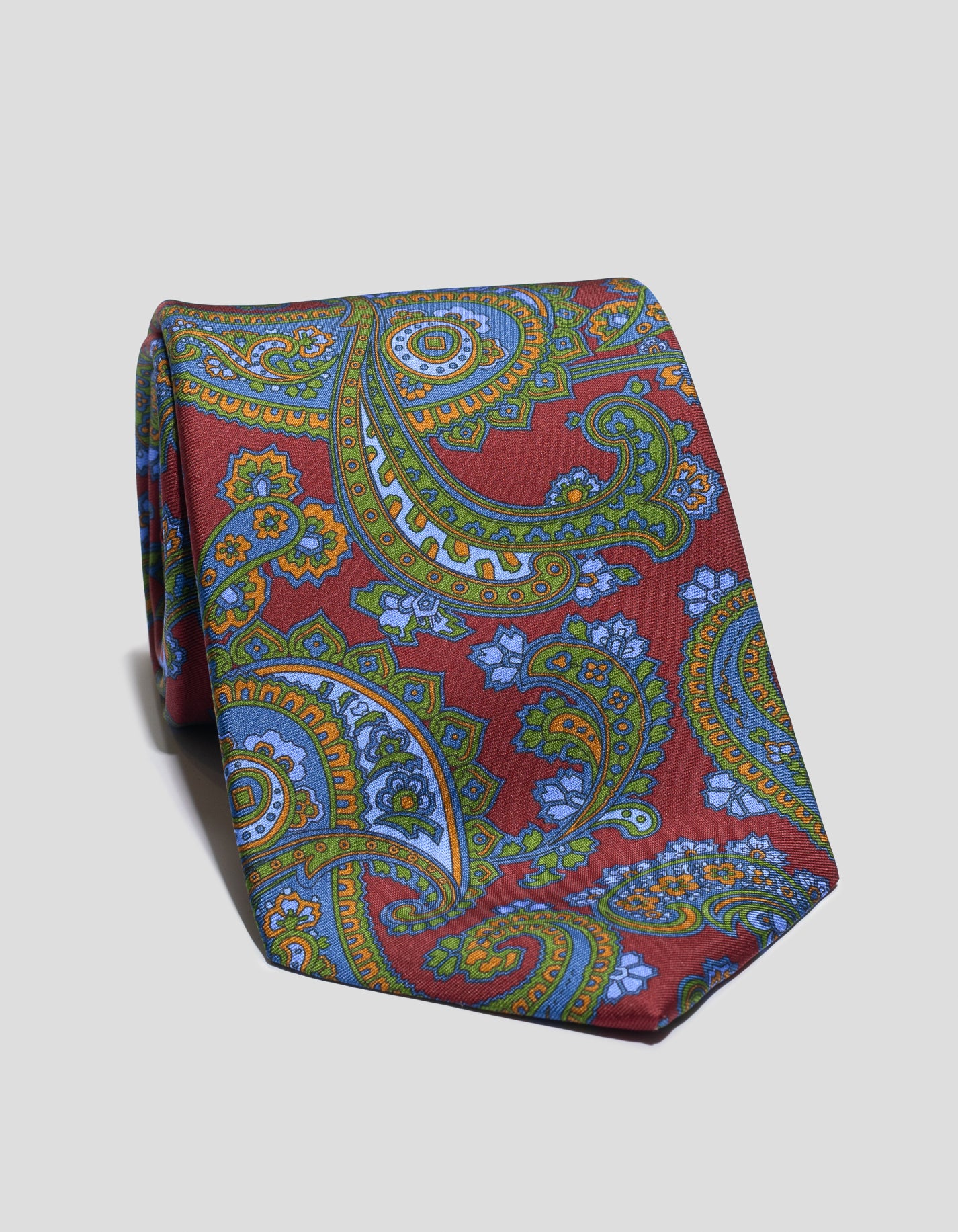 PRINTED PAISLEY TIE - BURGUNDY