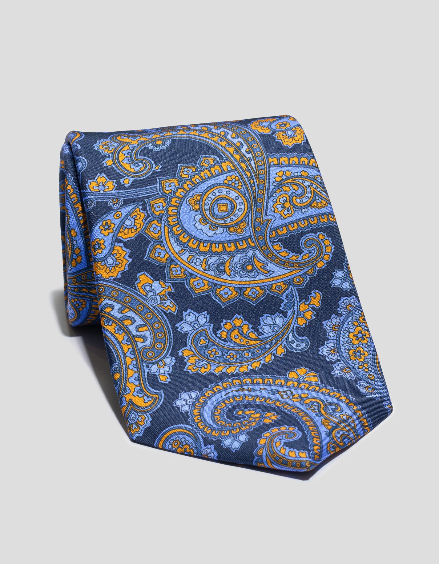 PRINTED PAISLEY TIE - NAVY