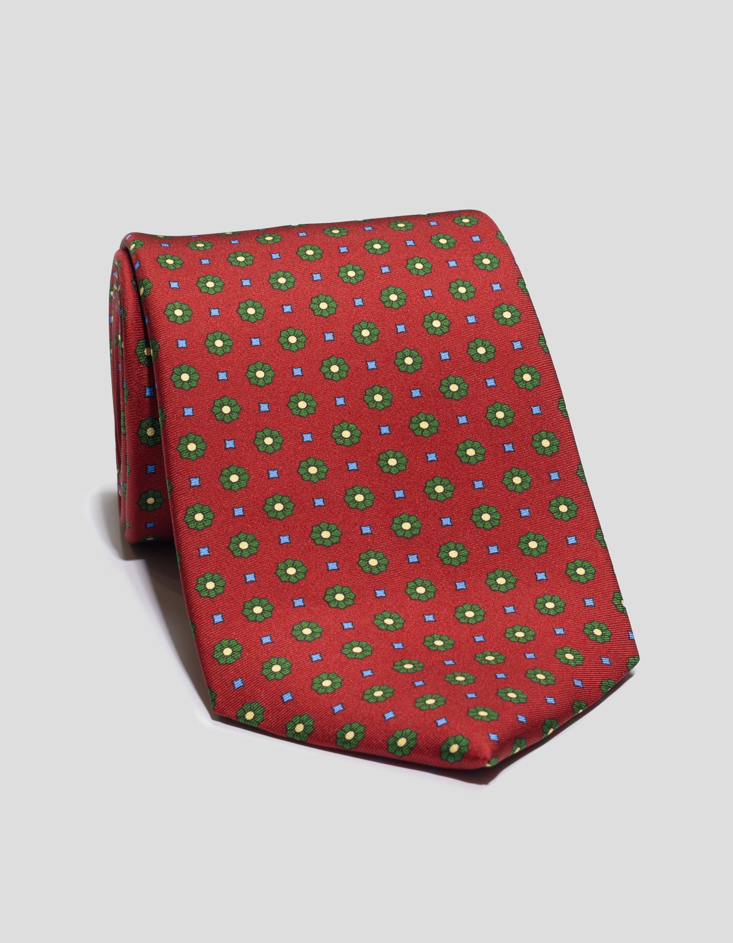 PRINTED FOULARD TIE - RED