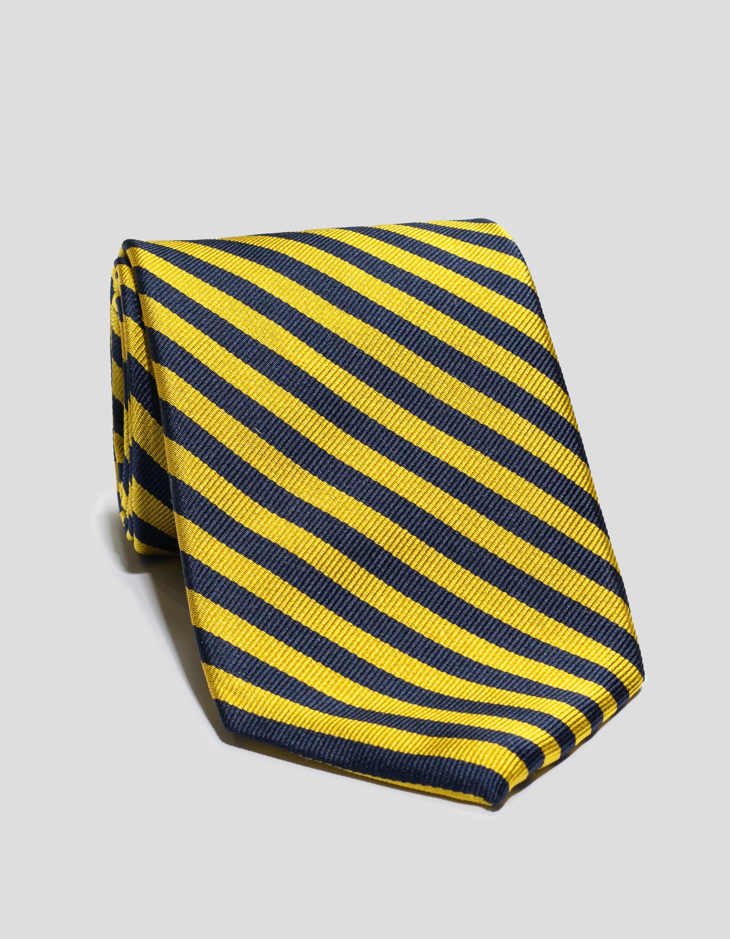 SILK REPP MINI EQUAL STRIPE TIE - NAVY/GOLD