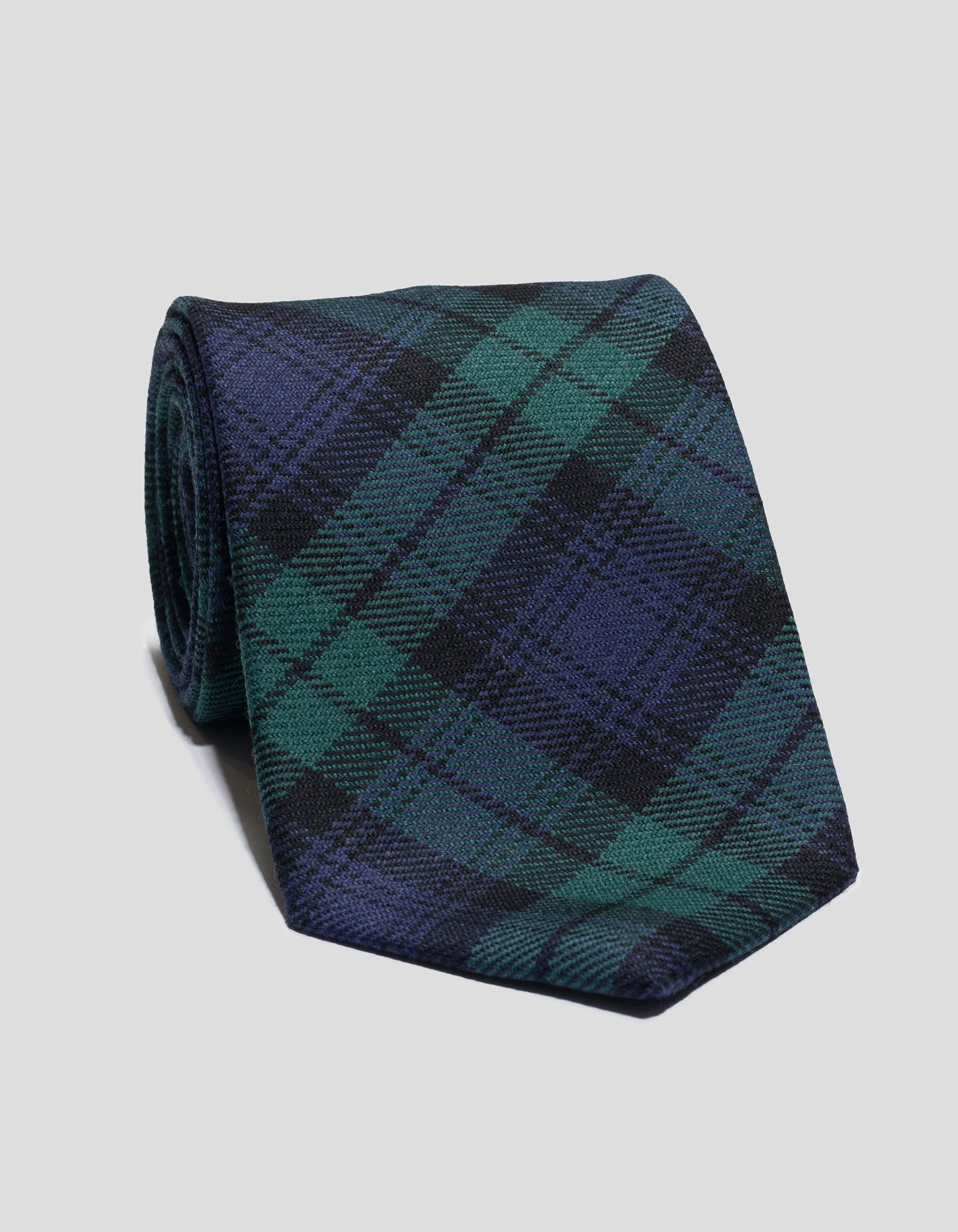 WOOL TARTAN TIE - BLACKWATCH