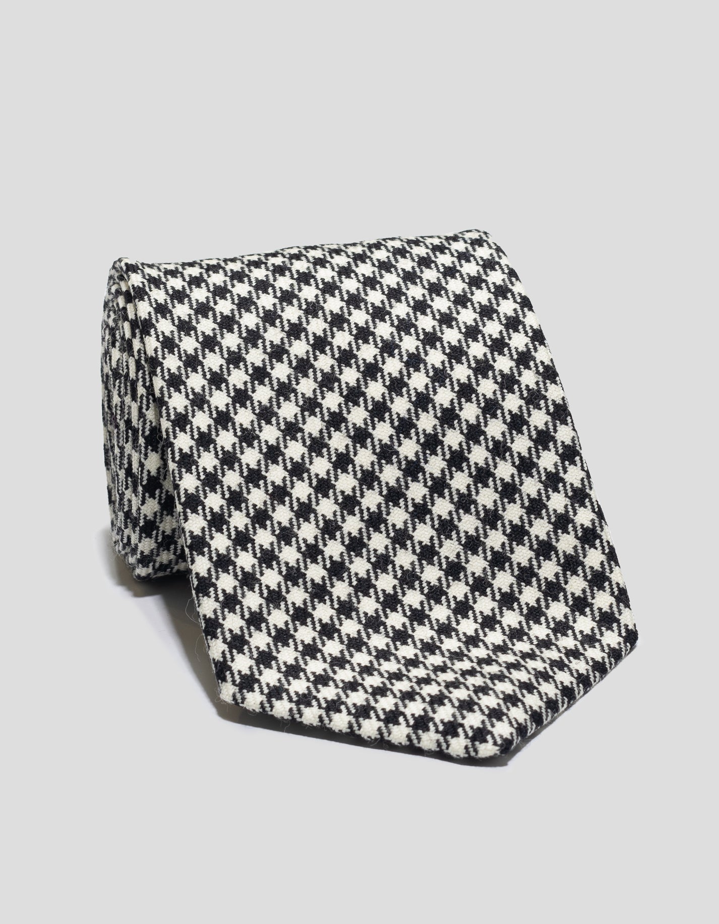 WOOL TARTAN TIE - HOUNDSTOOTH