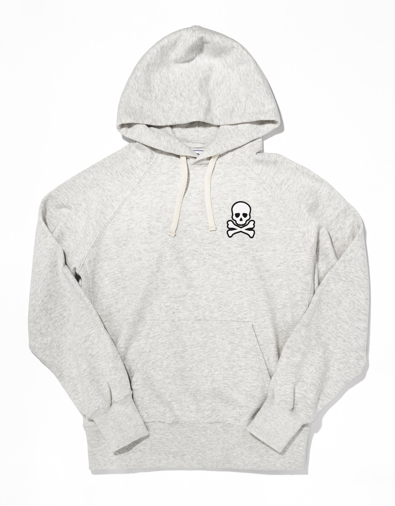 SKULL AND CROSSBONES HOODIE - GREY