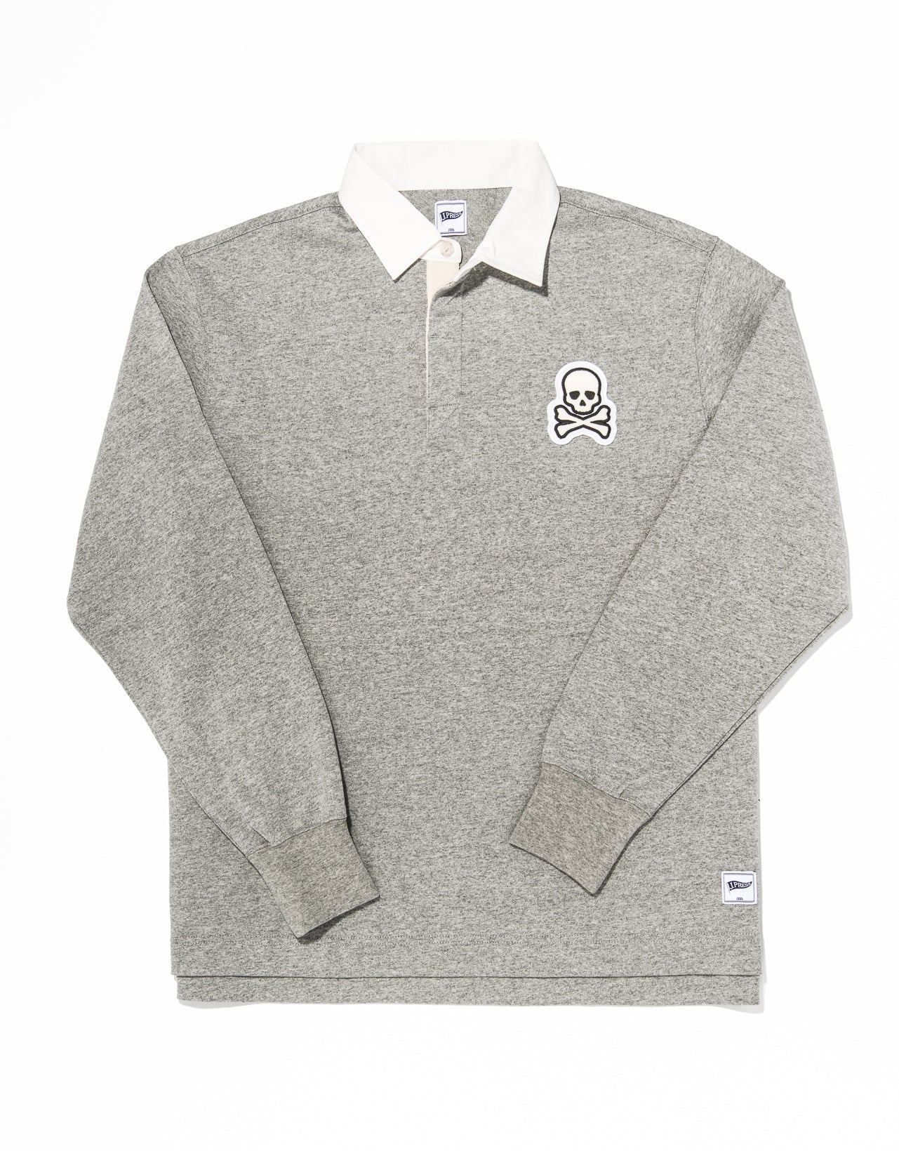 SKULL AND CROSSBONES RUGBY SHIRT - GREY