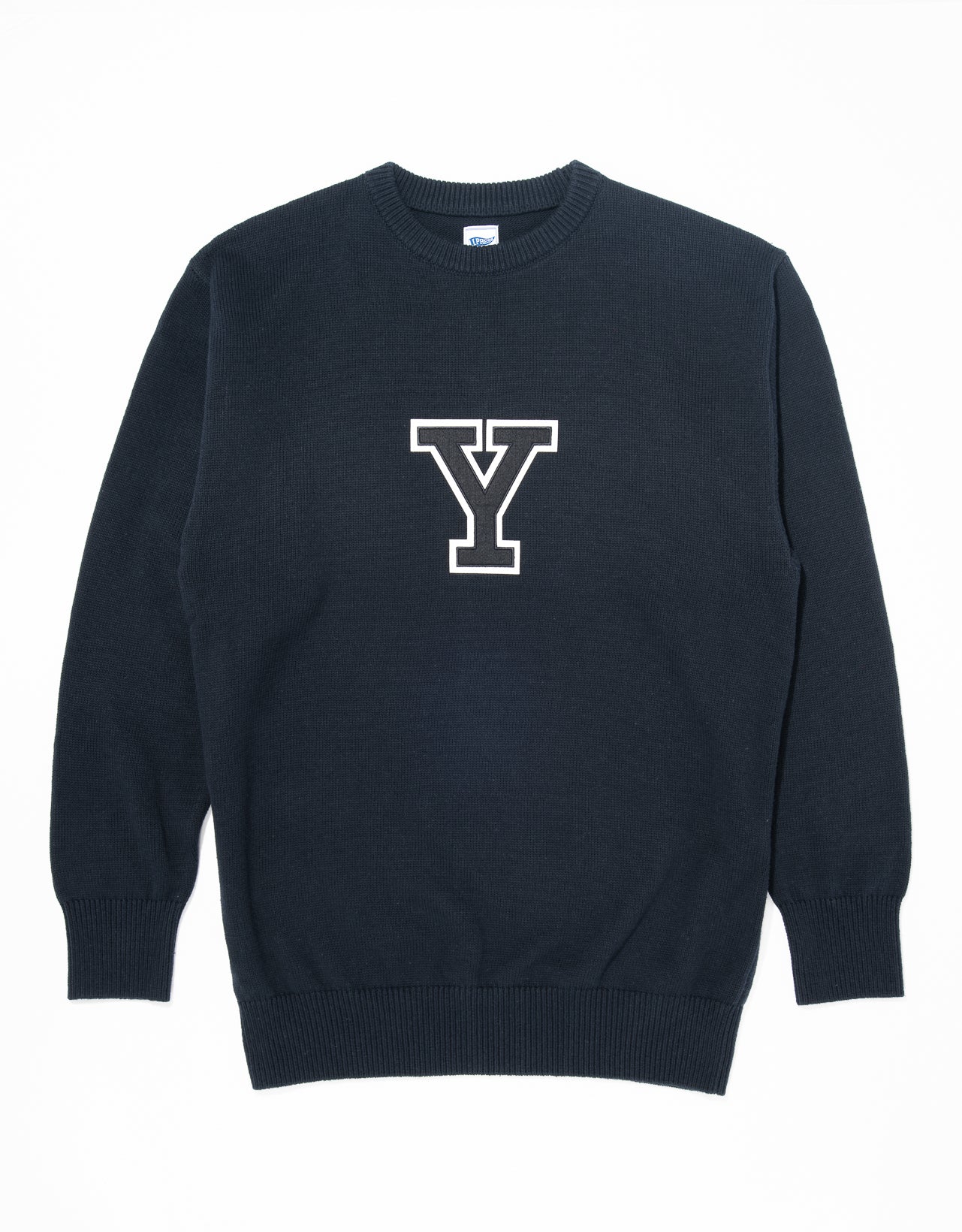 YALE VARSITY CREW NECK SWEATER - NAVY