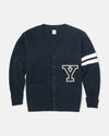 Yale Varsity-Style Cotton Cardigan - Trim Fit