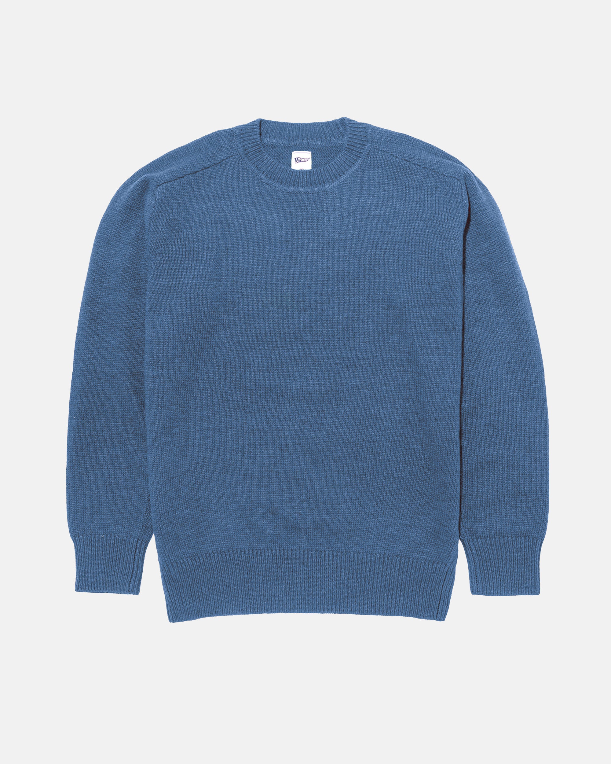 Blue Wool Crewneck Sweater - Trim Fit