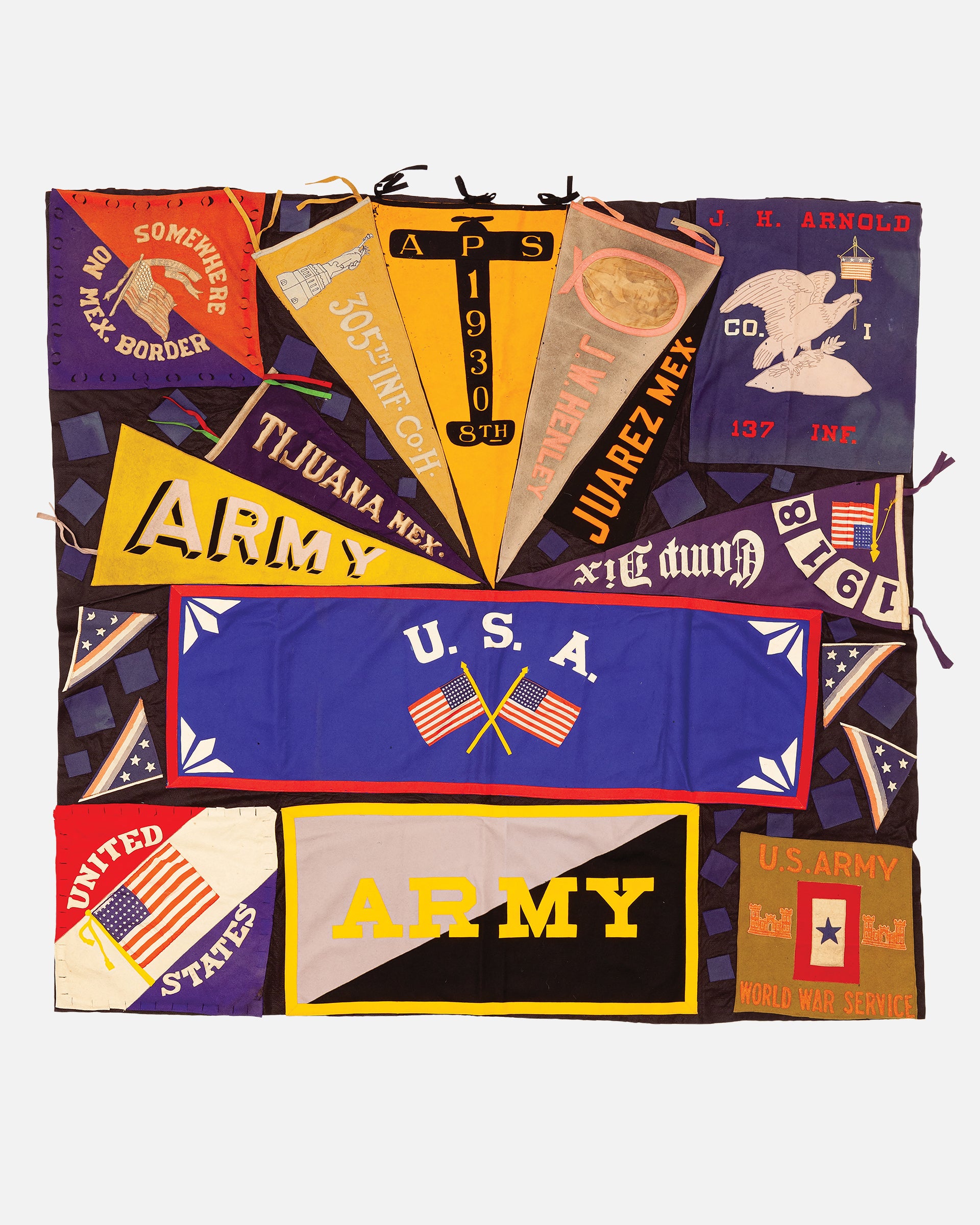 Vintage Pennant Quilt - Military #1
