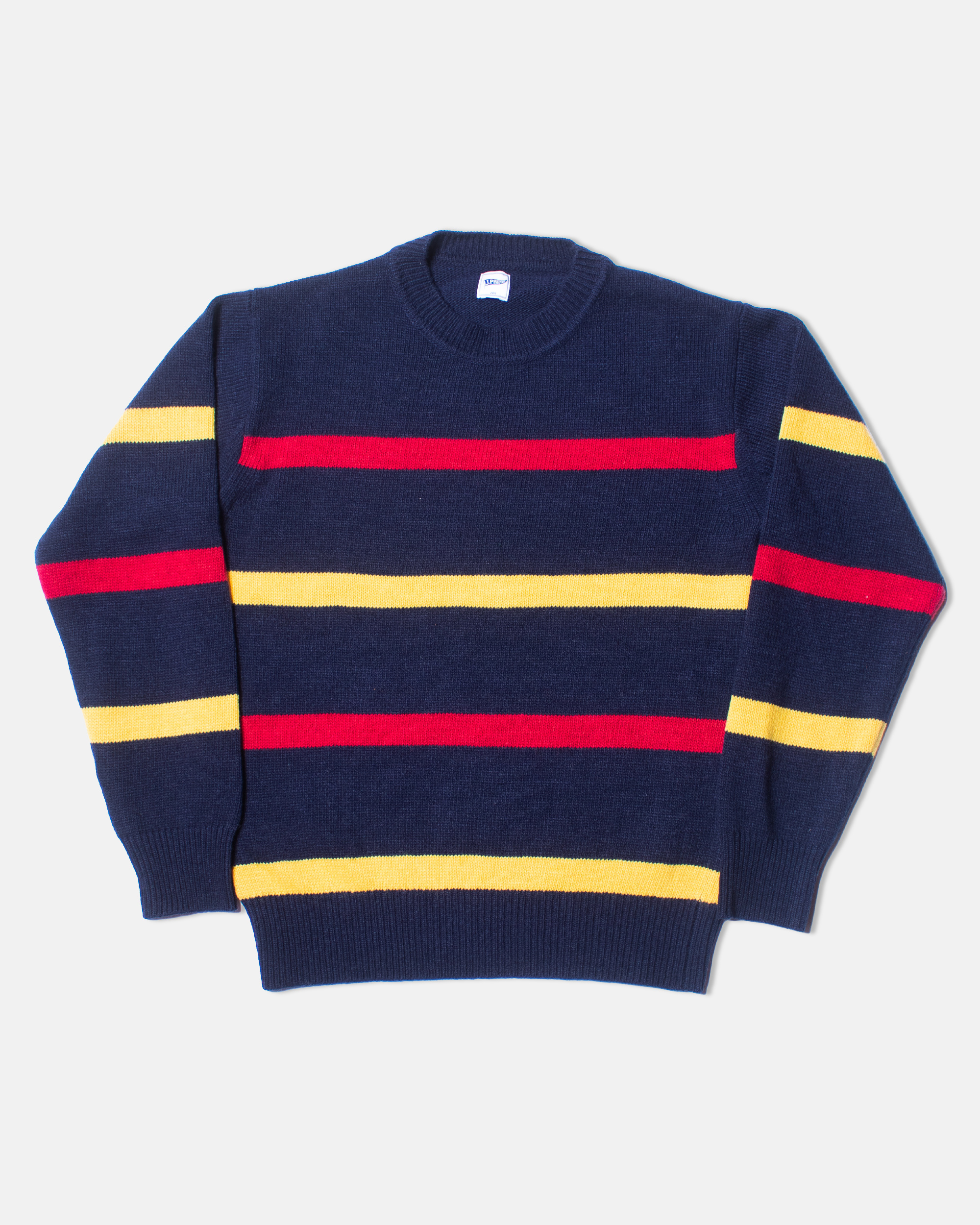 Bar Stripe Wool Crewneck Sweater - Trim Fit