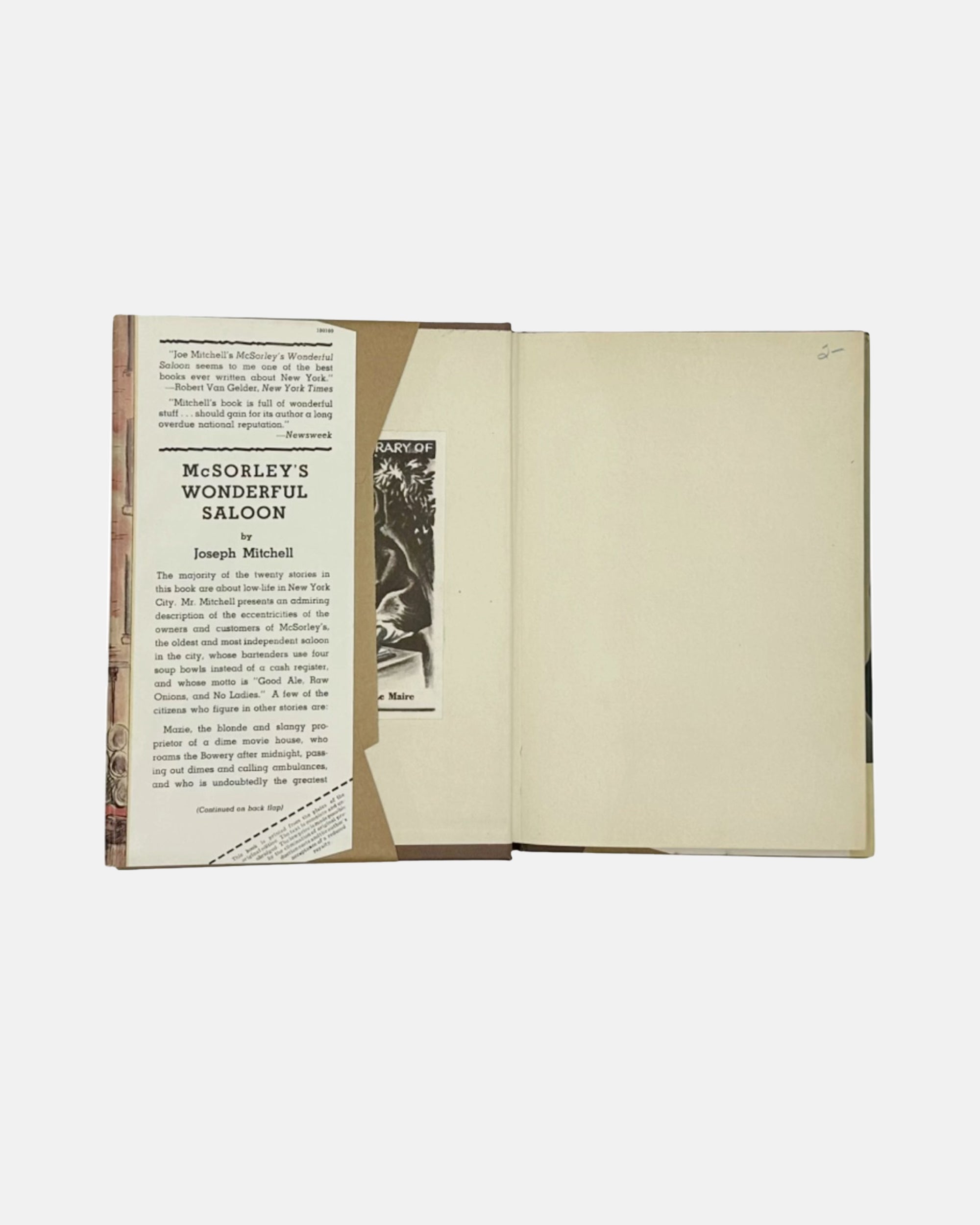 McSorley's Wonderful Saloon by Joseph Mitchell 1943 Book