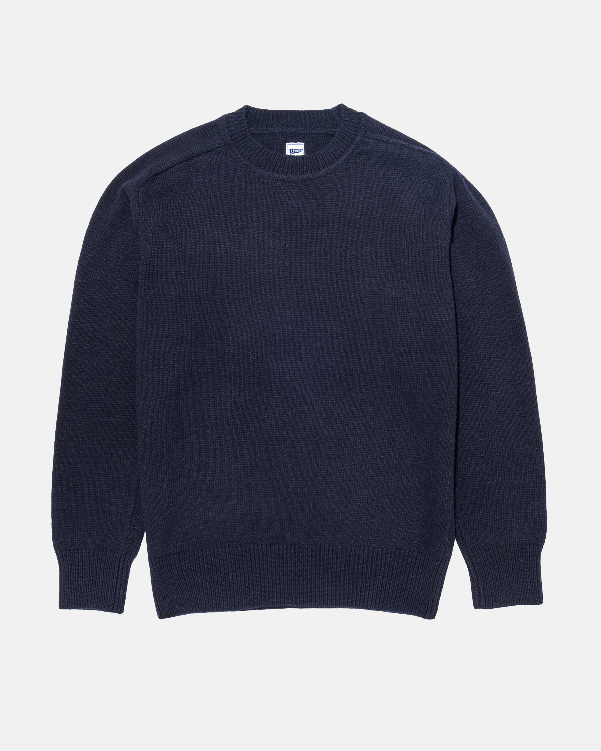 Navy Wool Crewneck Sweater - Trim Fit