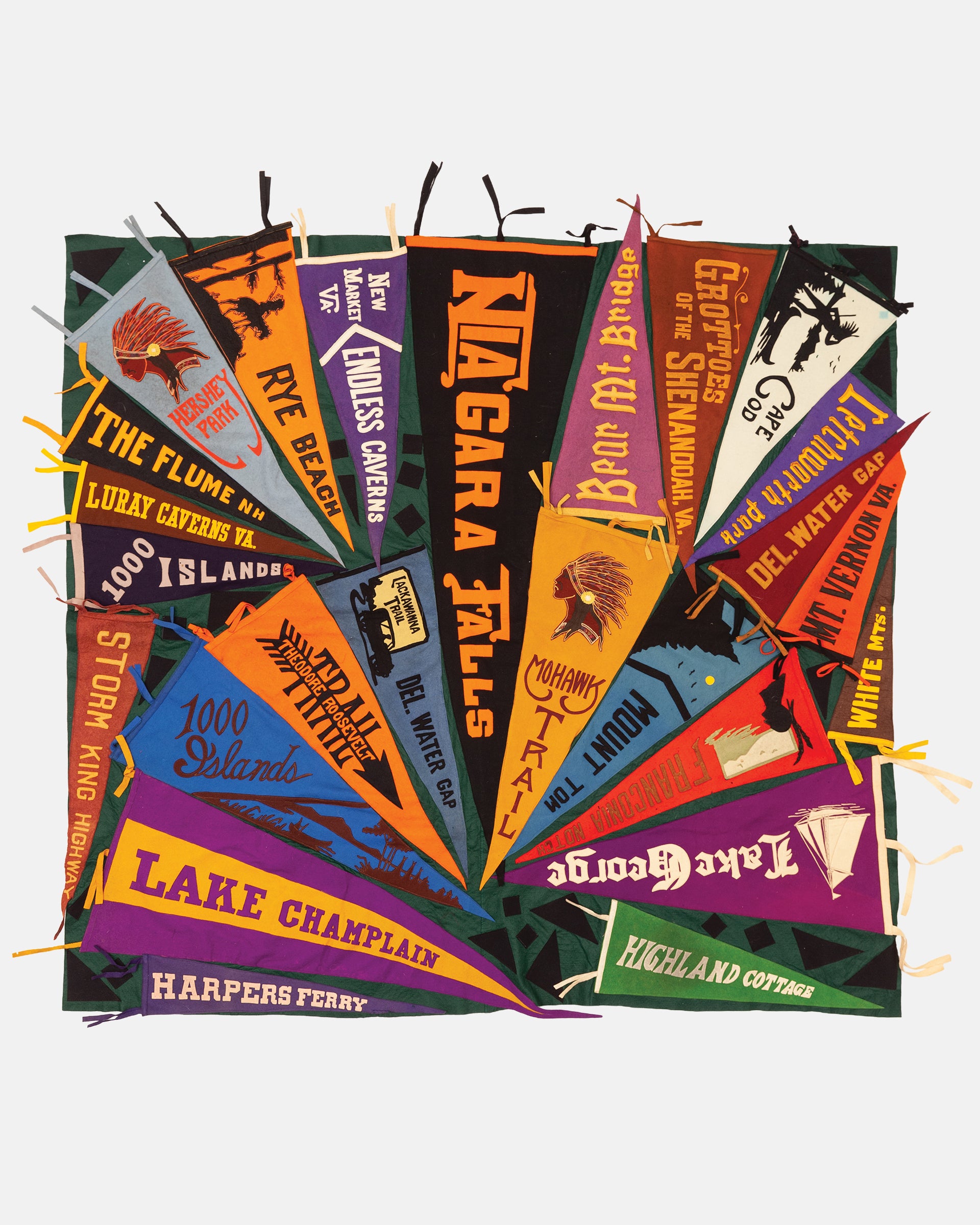 Vintage Pennant Quilt - State and National Parks #1