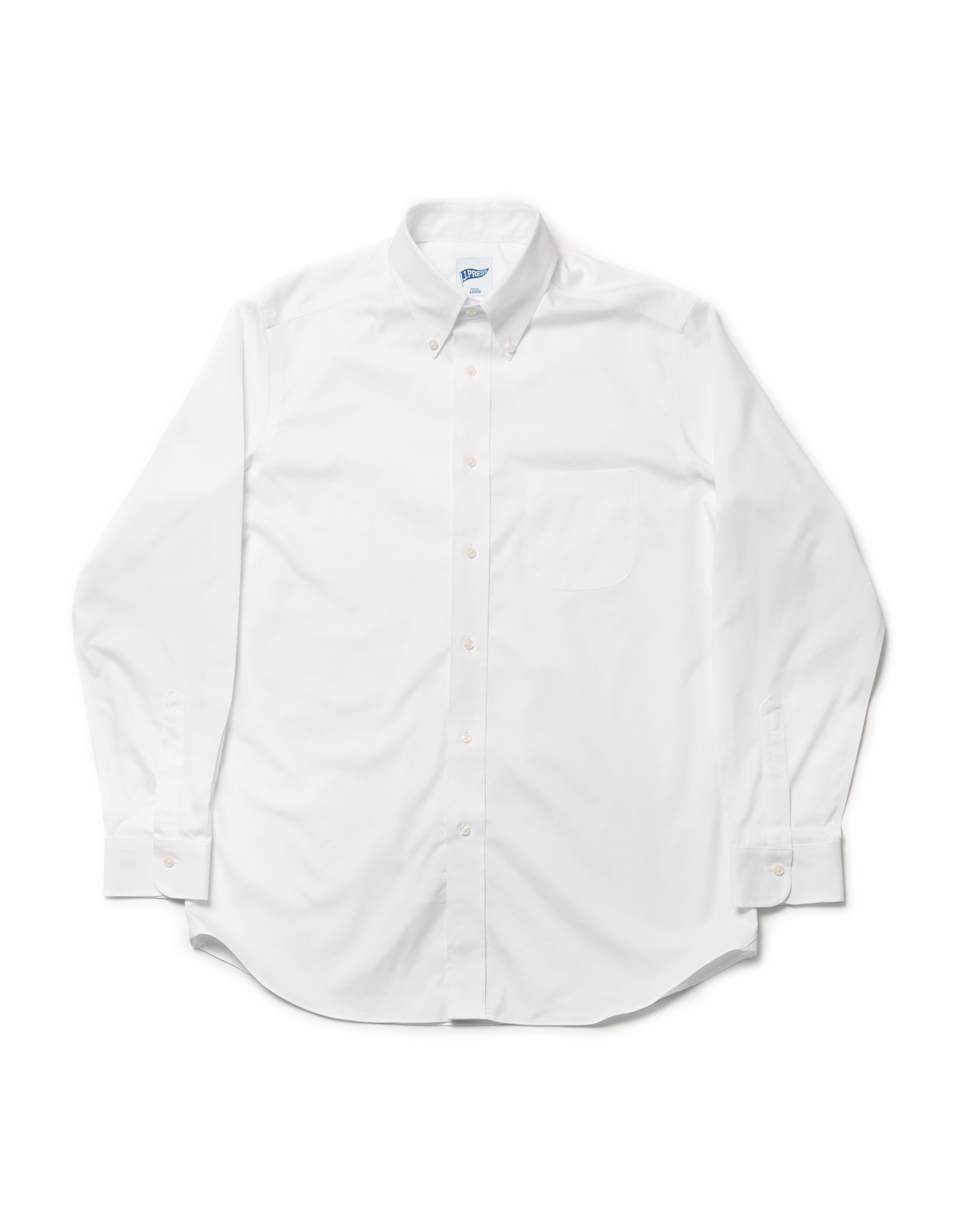 WHITE PINPOINT BUTTON DOWN COLLAR SHIRT - TRIM FIT