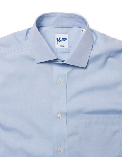 BLUE PINPOINT SPREAD COLLAR SHIRT - TRIM FIT