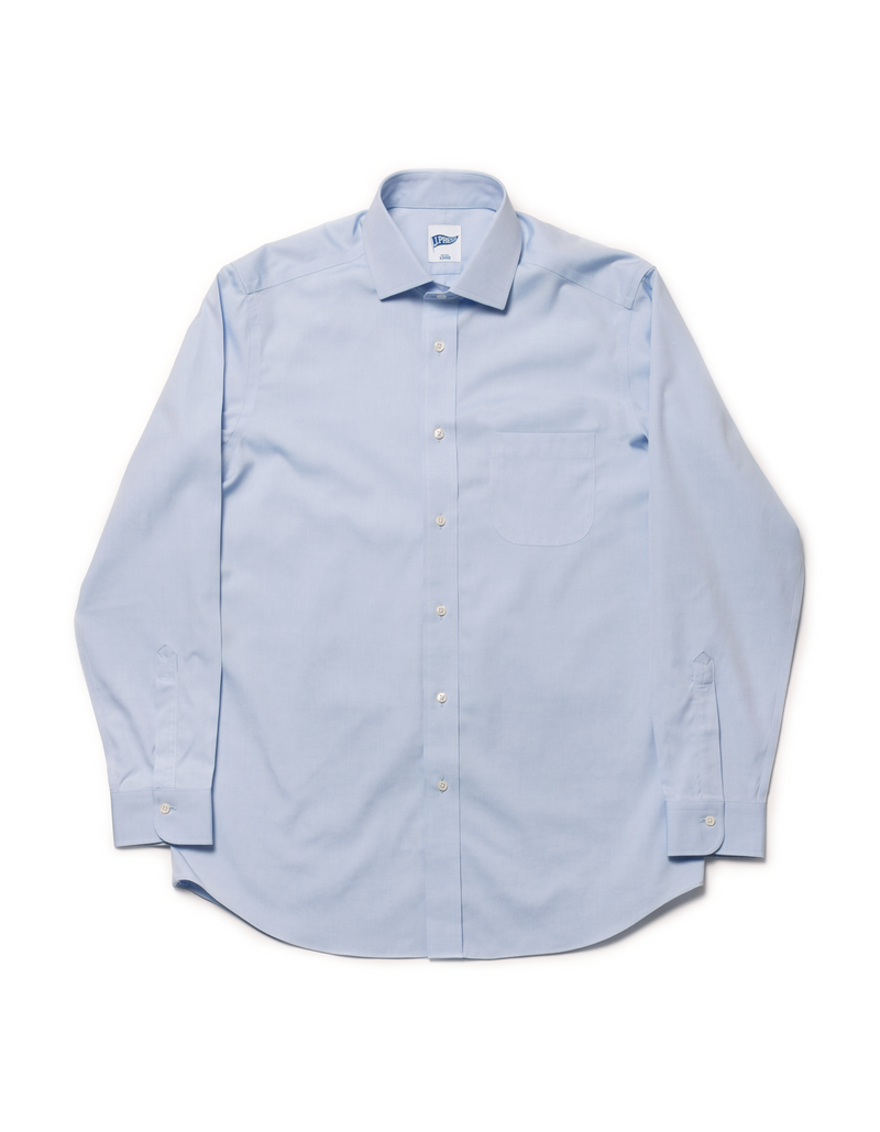 BLUE PINPOINT SPREAD COLLAR SHIRT - TRIM FIT