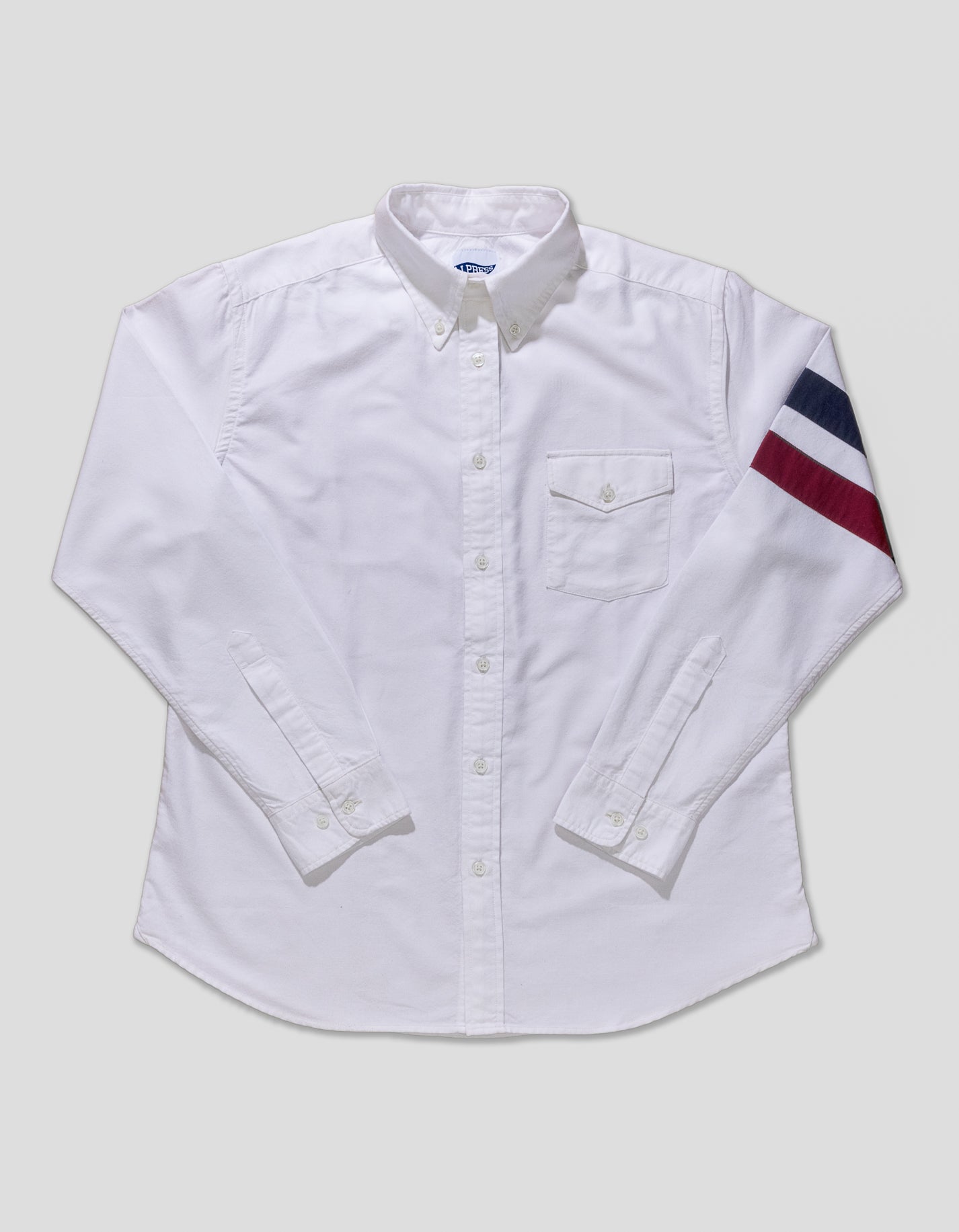 SLEEVE STRIPE TRIM FIT OXFORD SHIRT - WHITE