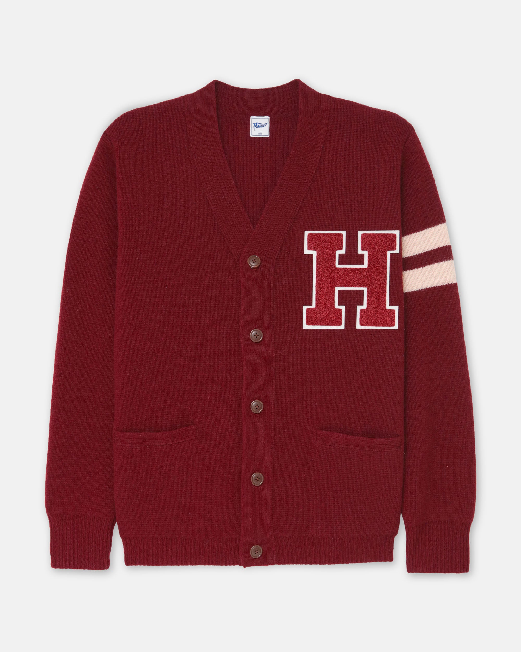 Harvard Varsity-Style Cotton Cardigan - Trim Fit
