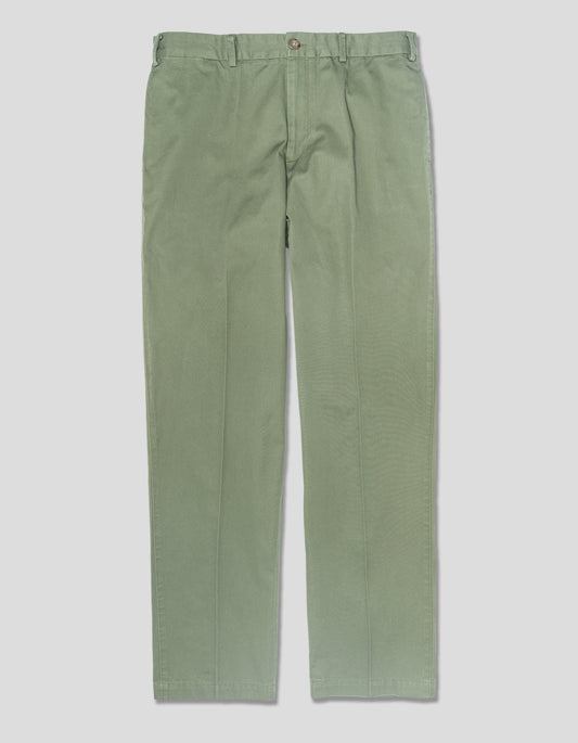 COTTON CINCH-BACK CHINO PANTS - OLIVE
