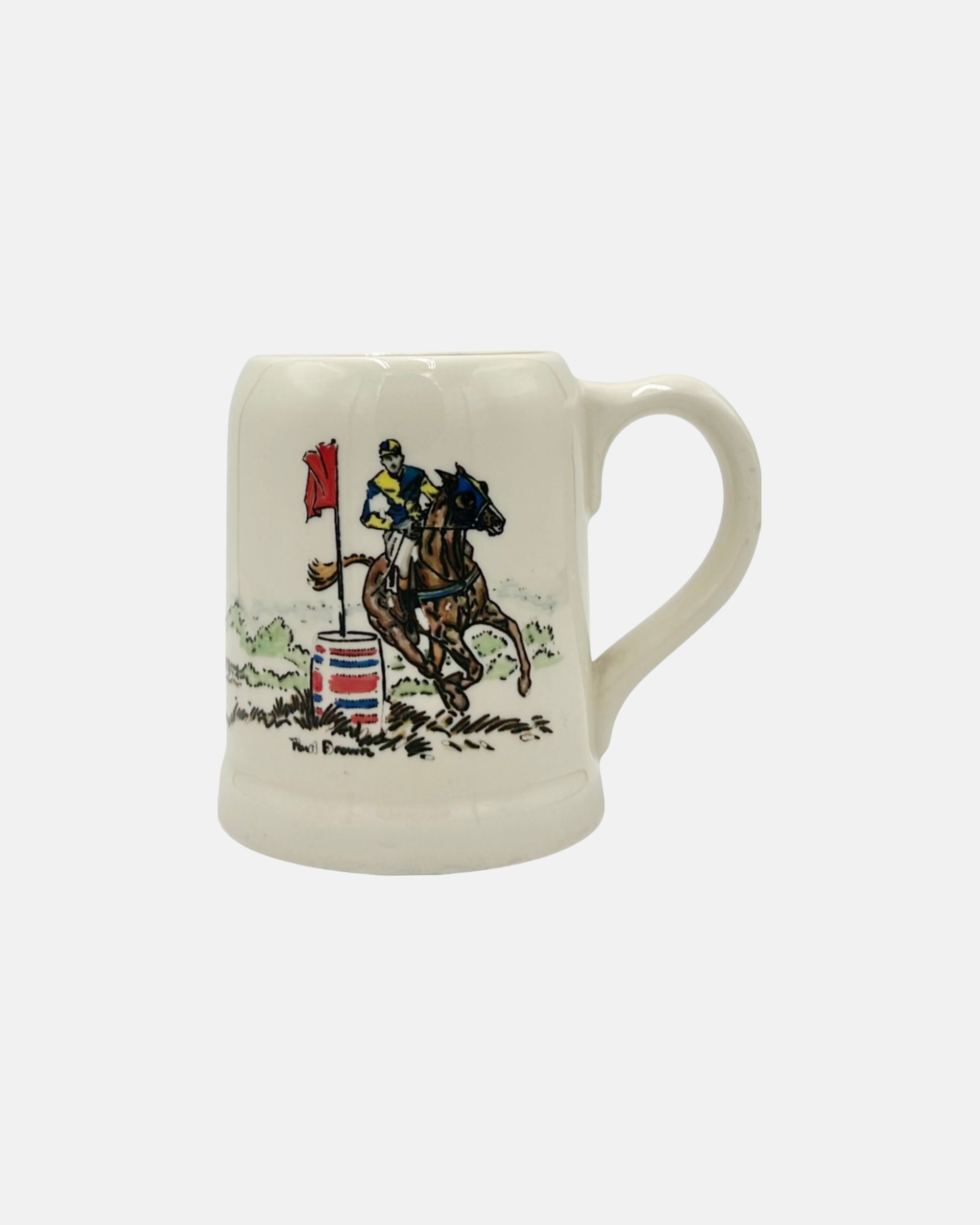 Vintage Equestrian Ceramic Mug by Paul Brown
